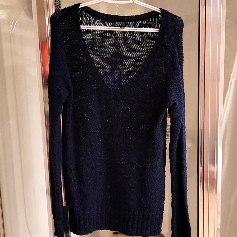 Navy blue knitted sweater